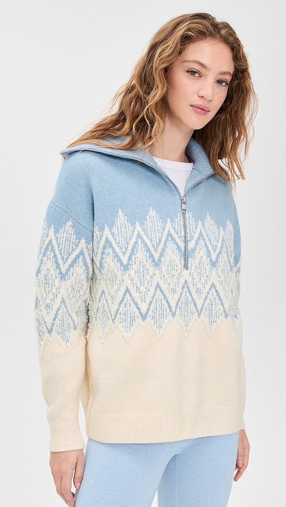 Varley Hedda Fair Isle Half Zip Pullover