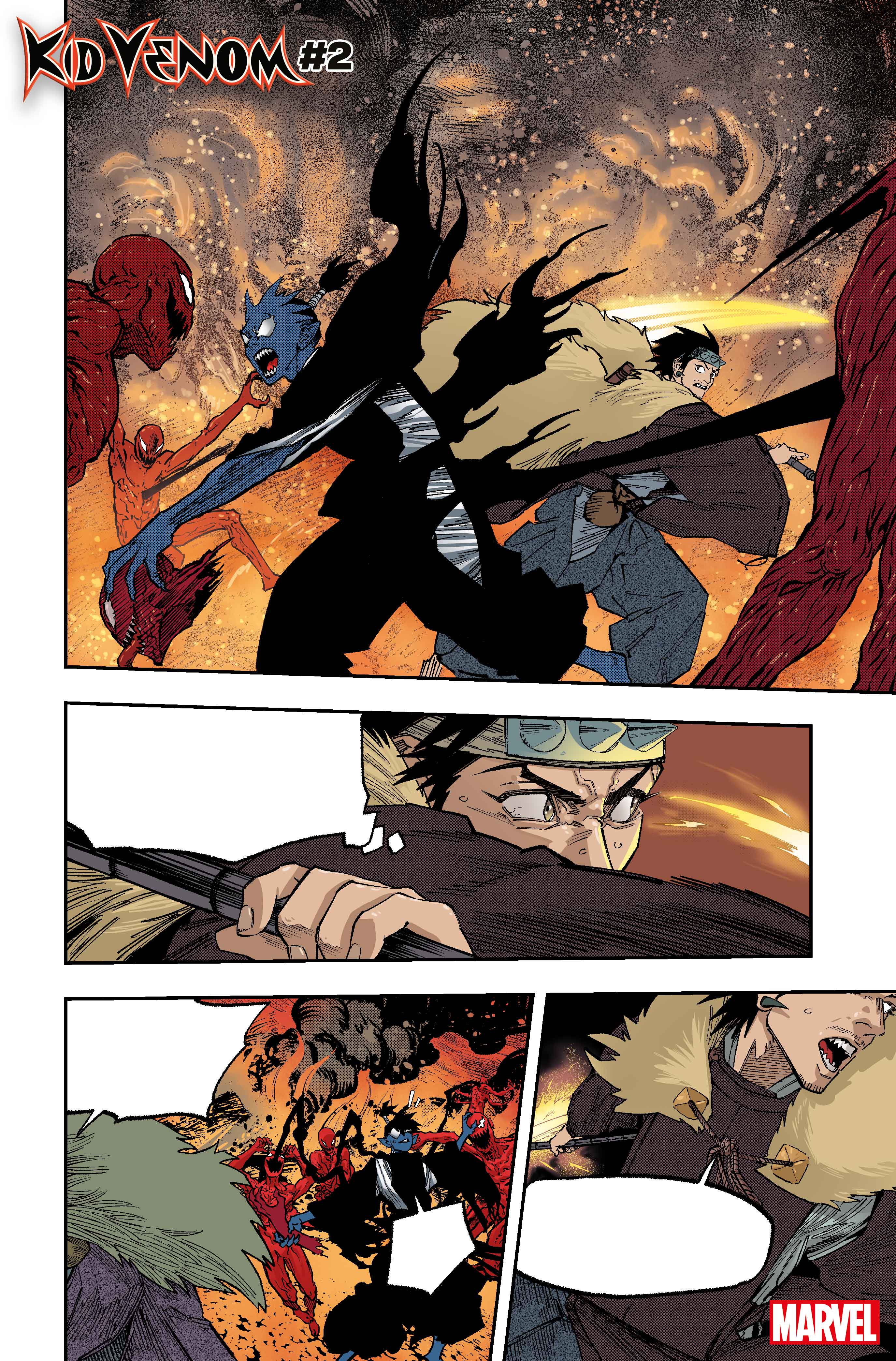 Taigami's unlettered pages for Kid Venom #2.