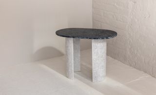 Marble, oval stool