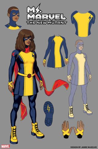Design sheet for Ms. Marvel: The New Mutant by Jamie McKelvie