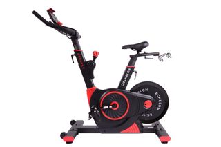best exercise bikes for indoor cycling includes the Echelon Smart Connect EX3 in the image, which is shown with the front of the bike pointing left.