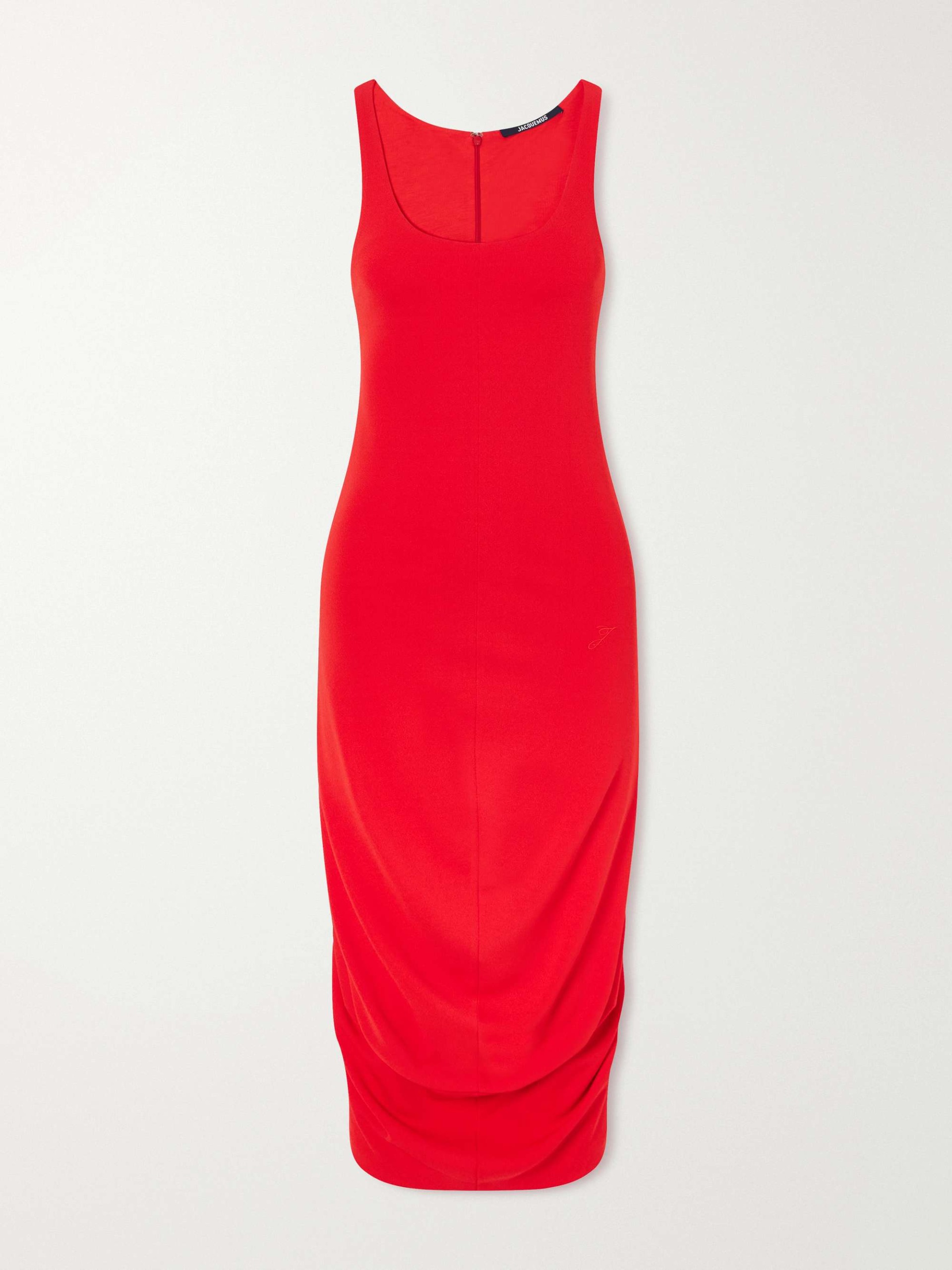La Robe Regata Embroidered Crepe Midi Dress