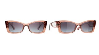 2 images of brown chanel sunglasses