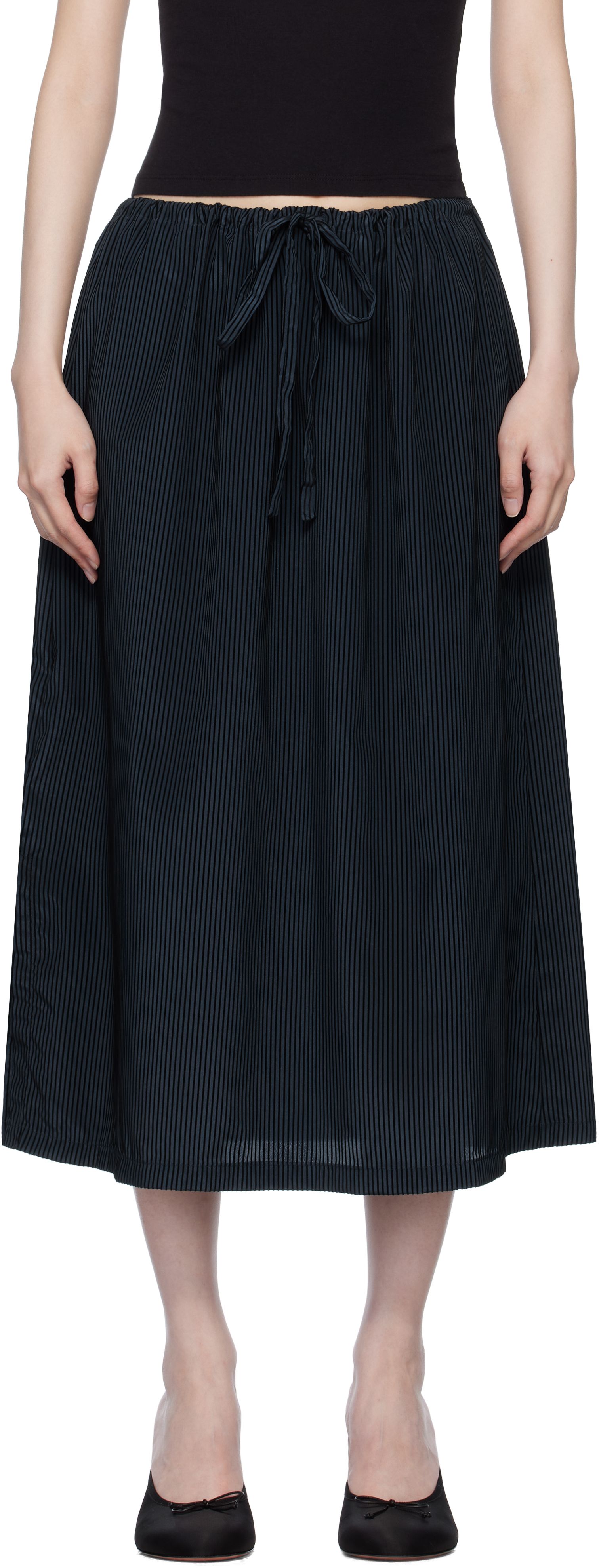 Navy & Black Laila Midi Skirt