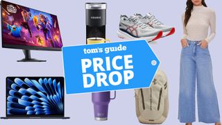 A collage of back to school tech, apparel, and accessories