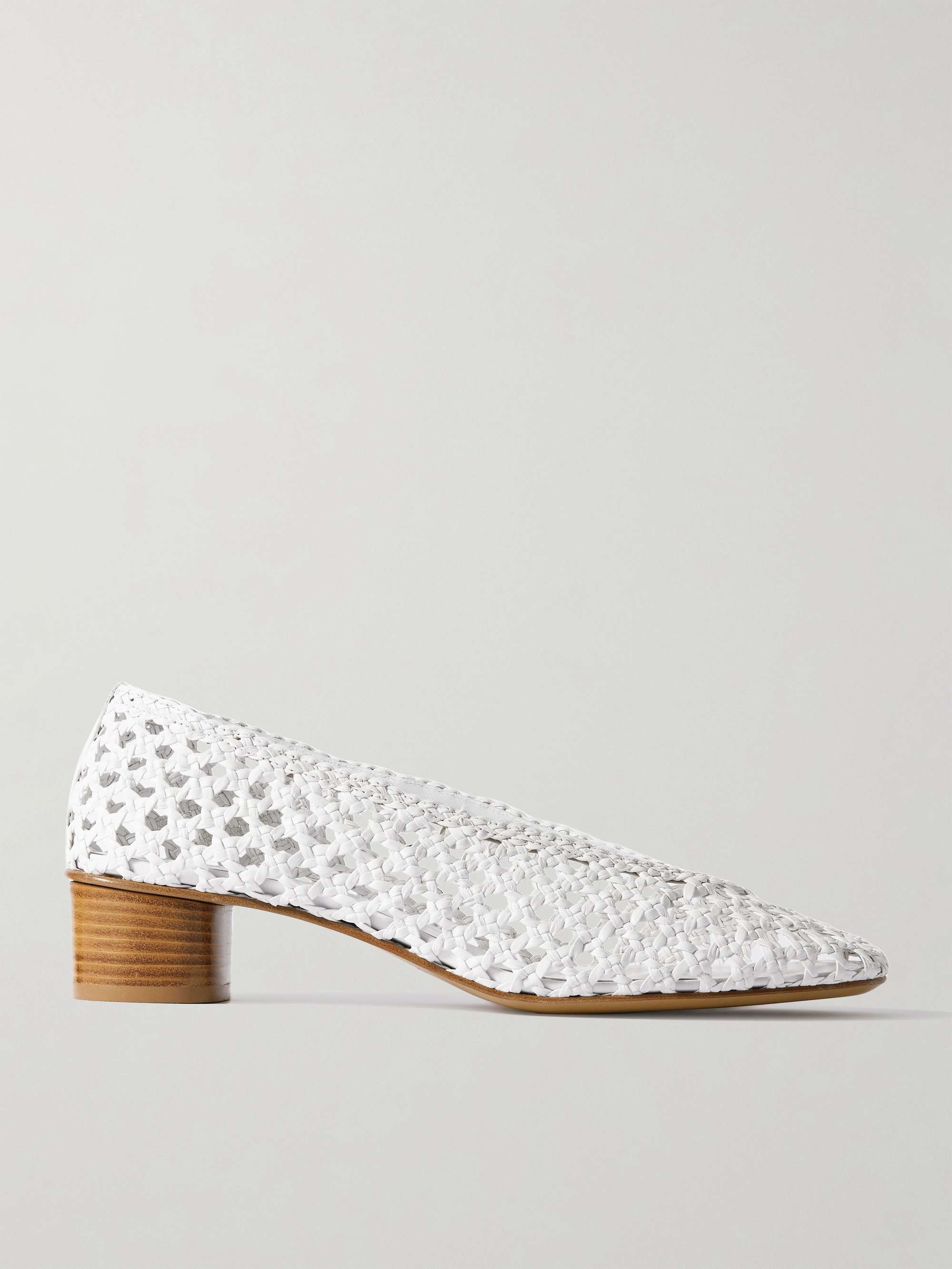 Woven Leather Pumps