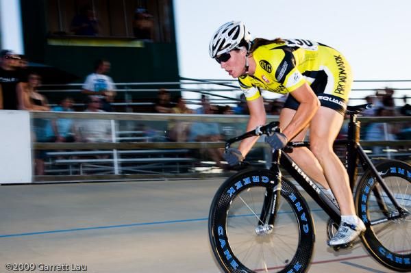 Jen Triplett attacks in the Women's Miss-and-Out.