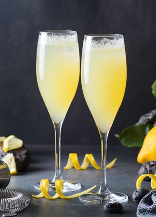 A couple of French 75 cocktails