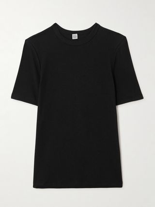 Ribbed Stretch-Cotton Jersey T-Shirt