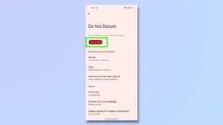 Screenshot showing how to optimize Android phone for gaming - enable Do Not Disturb