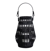 Black rattan lantern from Walmart