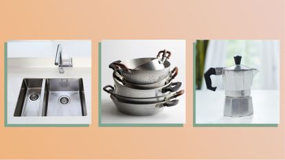a collage image of aluminum items