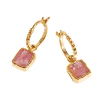 Mini Pyramid Charm Hoop Earrings, £85 | Missoma