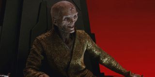 Supreme Leader Snoke grins with delight in Star Wars: The Last Jedi (2017)