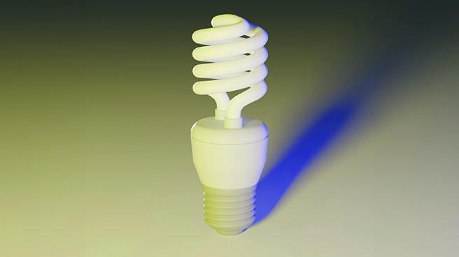 A 3D rendered light bulb