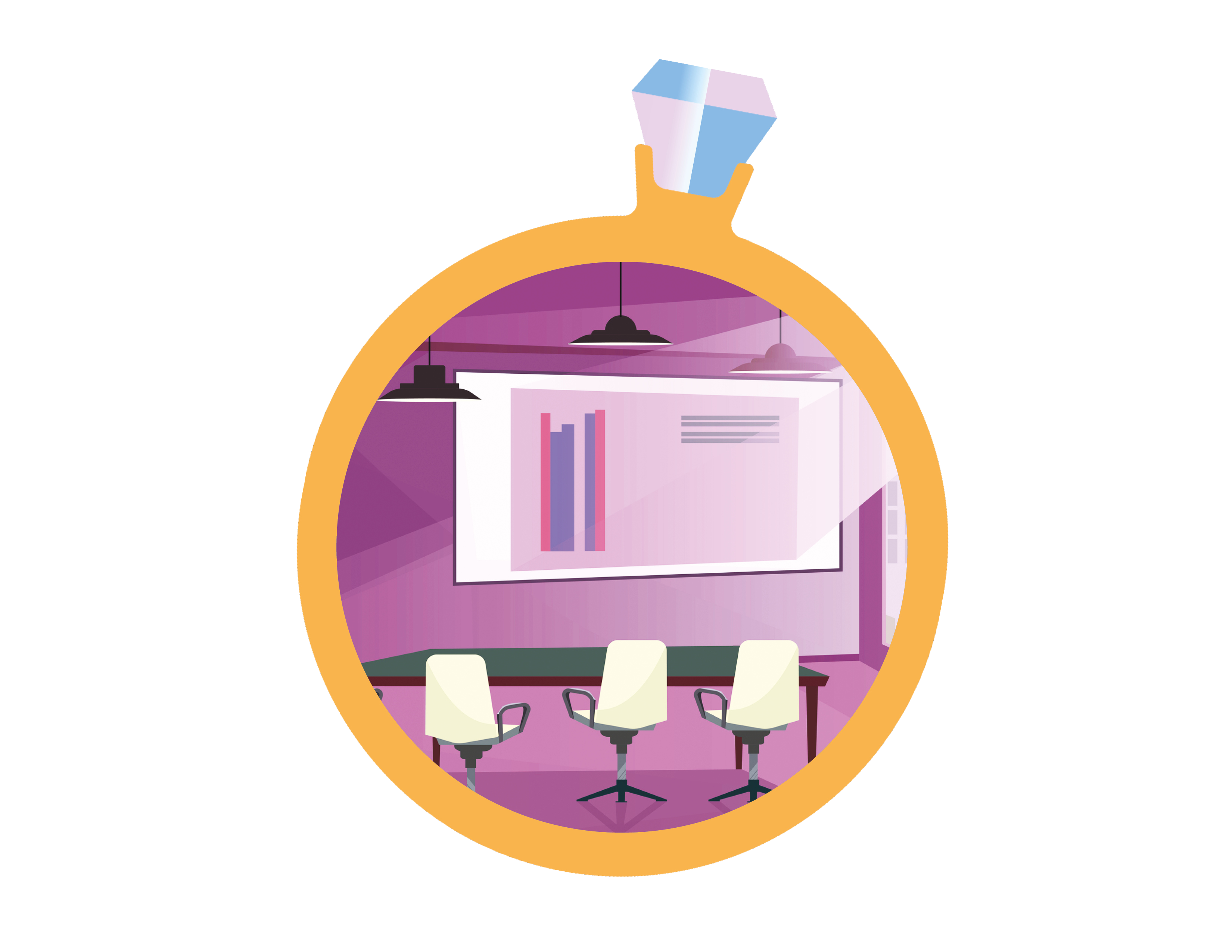 Videoconference Room Inside Wedding Ring