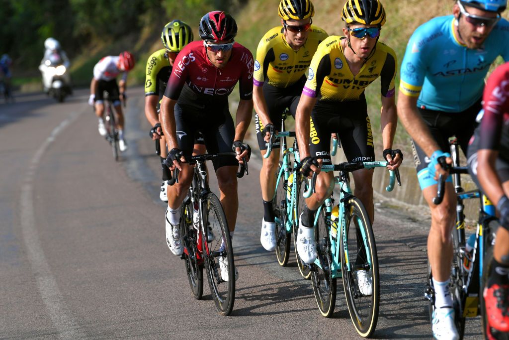Gianni Moscon (Team Ineos) was part of a break move in the final 30 kilometres