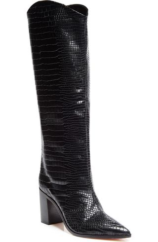 Maryana Pointed Toe Block Heel Knee High Boot