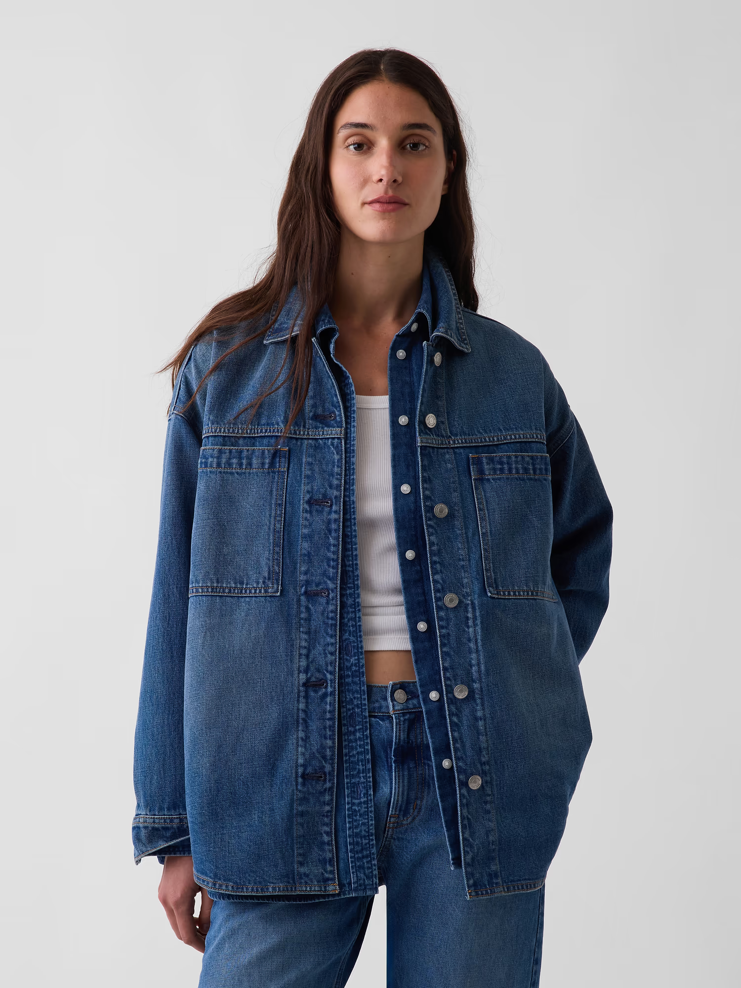 Gap, Denim Oversized Shirt Jacket