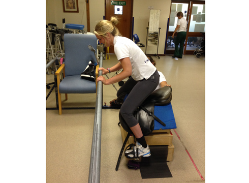 Practicing balancing in my saddle with stirrups on