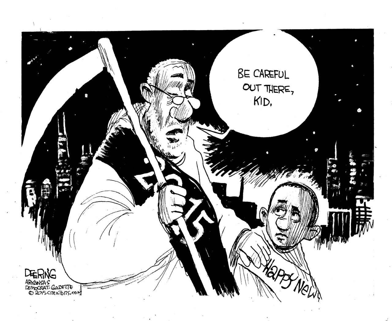 Editorial cartoon U.S. New Year Careful