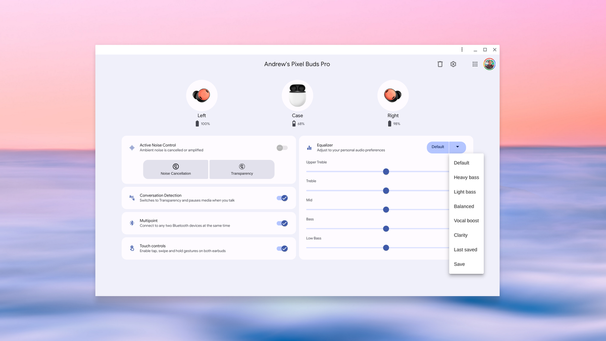 Google Pixel Buds Web App on Chromebooks