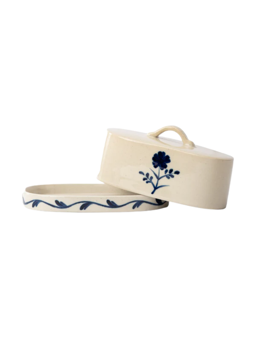 Mary Hand-Painted Butter Dish