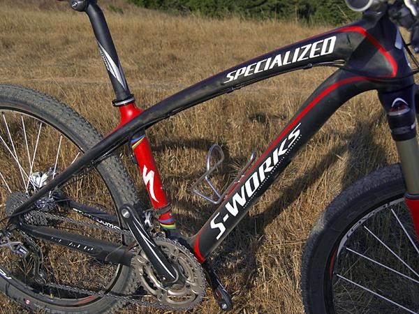 The swoopier-looking frame borrows a few design elements from the road-going Tarmac.
