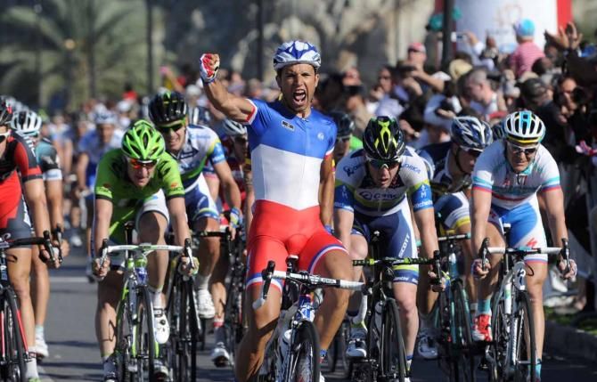 Nacer Bouhanni (FDJ) rockets to victory at the Tour of Oman.