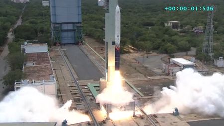 Skyroot Aerospace's Vikram-1 rocket launches on its debut mission on July 18, 2026.