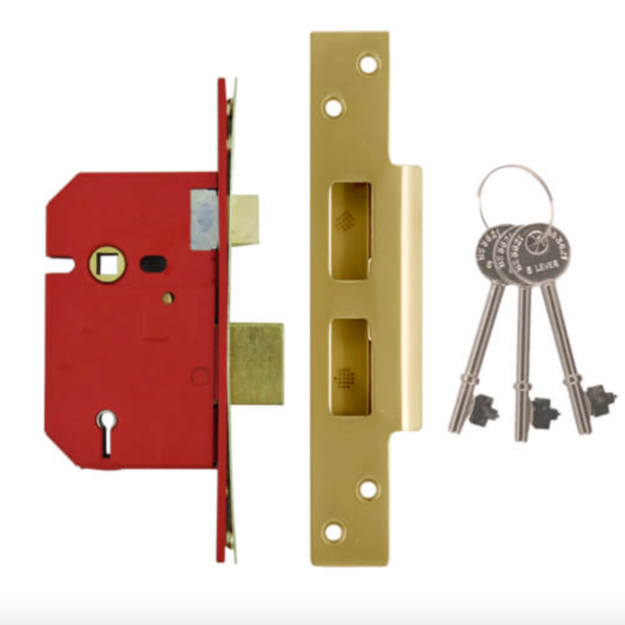 Flatlay of 5 lever mortice lock kit 