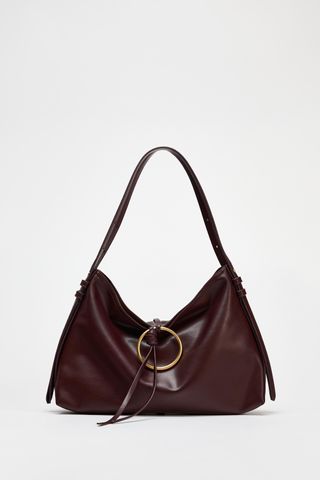 Metal Detail Bucket Shoulder Bag