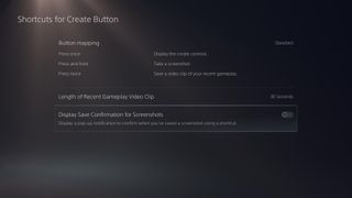 PS5 screenshot feature options