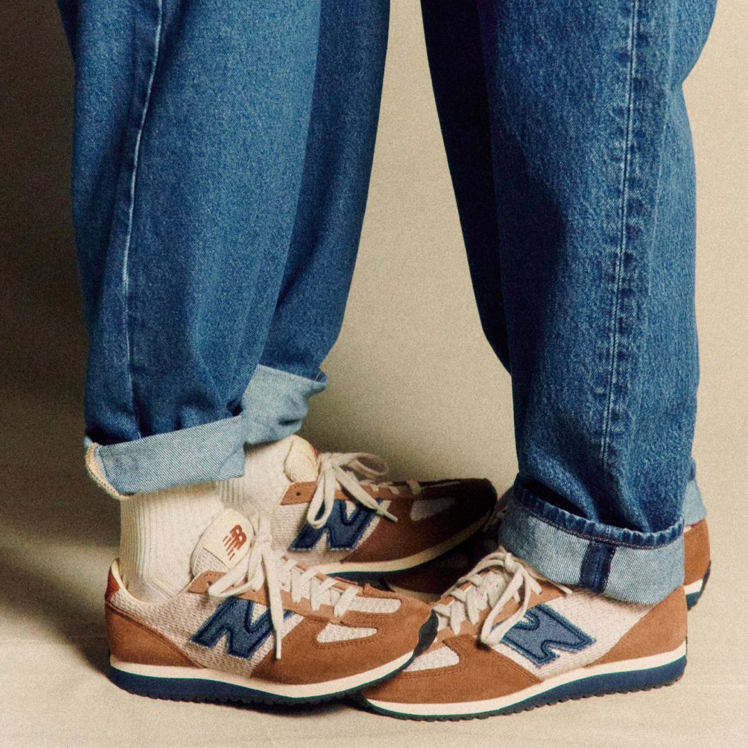 two models wearing sezane for new balance sneakers