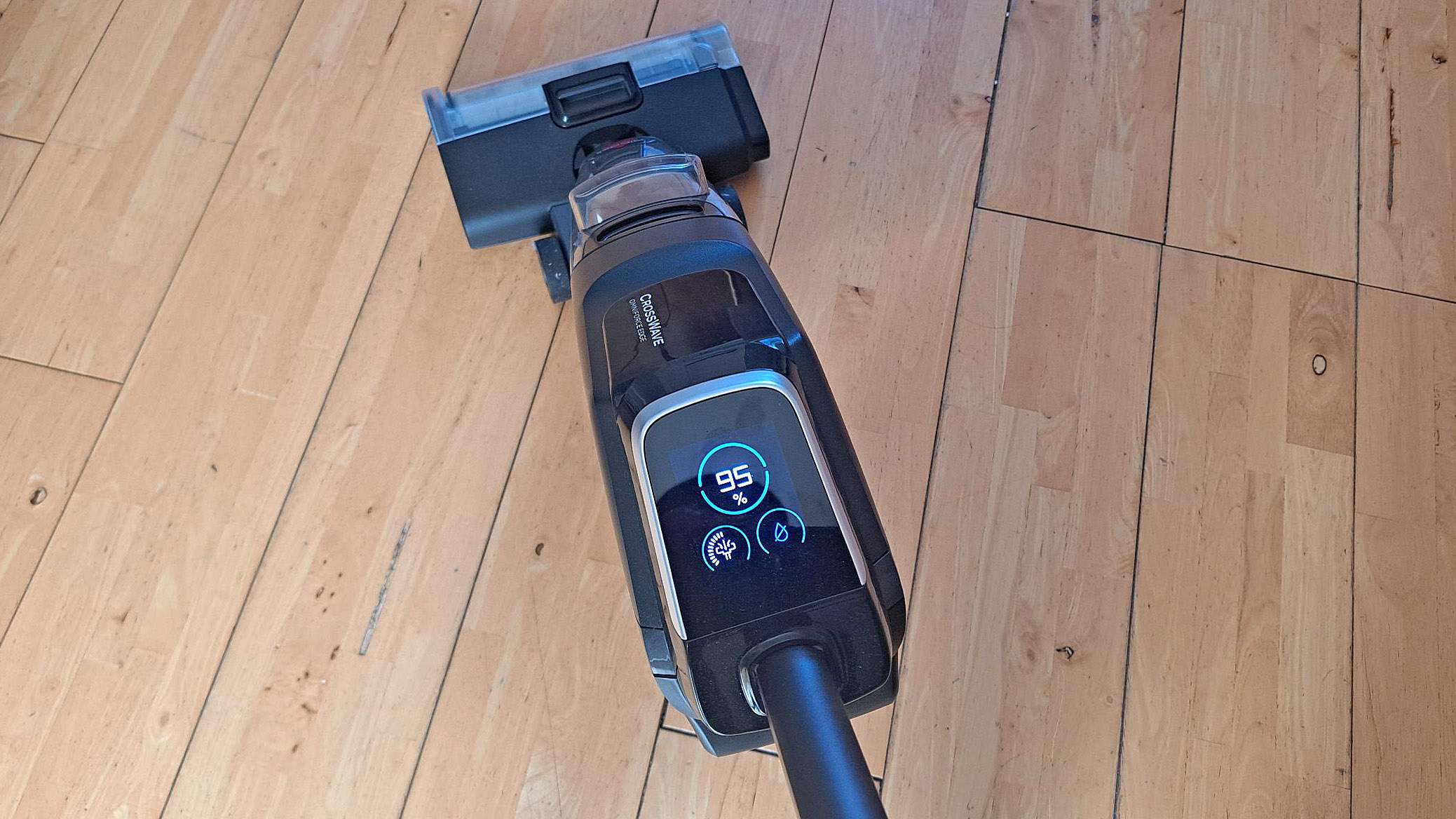 Bissell Crosswave OmniForce Edge wet and dry vacuum cleaner on wooden floor