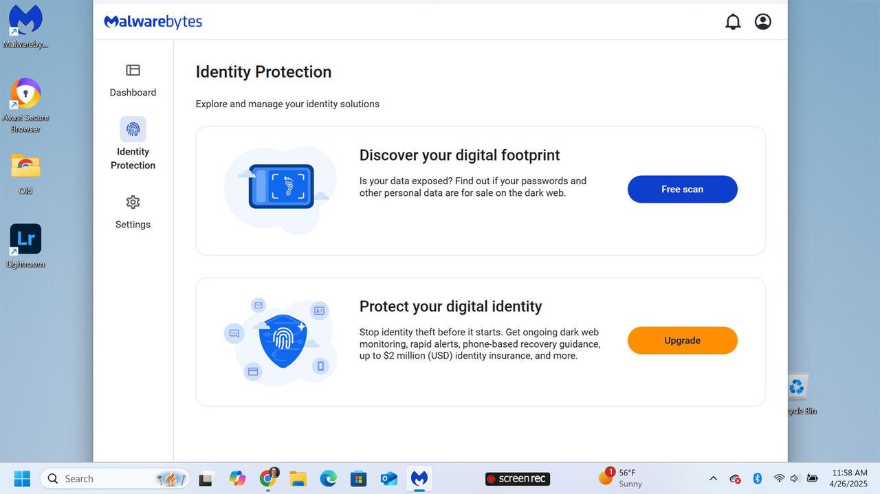Malwarebytes Plus app screen shot
