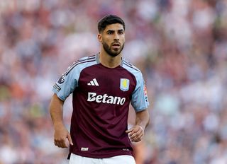 Marco Asensio of Aston Villa looks on during the Premier League match between Aston Villa FC and Tottenham Hotspur FC at Villa Park on May 16, 2025 in Birmingham, England.