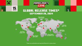 Screenshot of the Minecraft Live (Sept. 2024) air times.