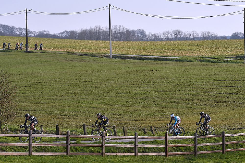 Riders racing at Omloop Het Nieuwsblad