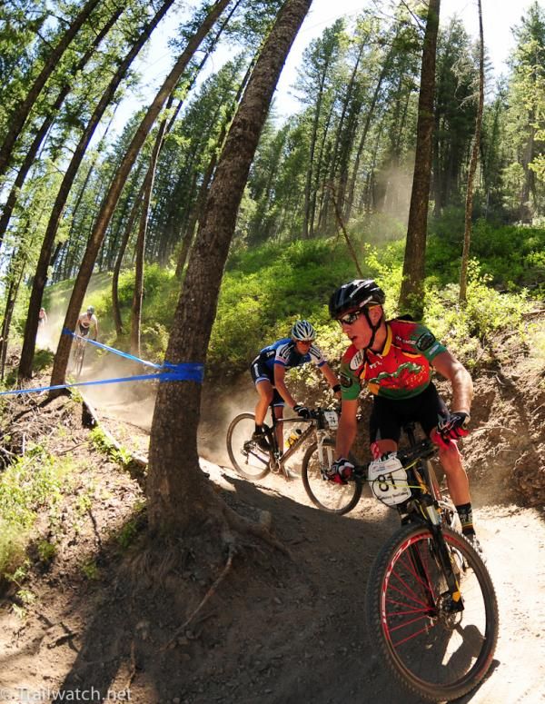 Alex Wild leading a group of riders down the mountin