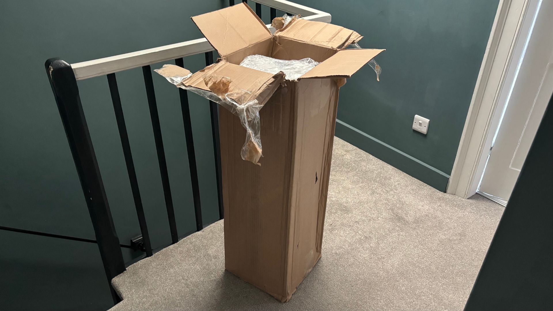 The Birch Plush Organic Mattress Topper in its shipping box