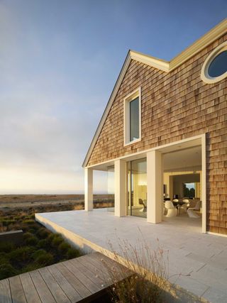 a house with a shingle exterior finish