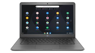 HP Chromebook 14 from the front on a white background