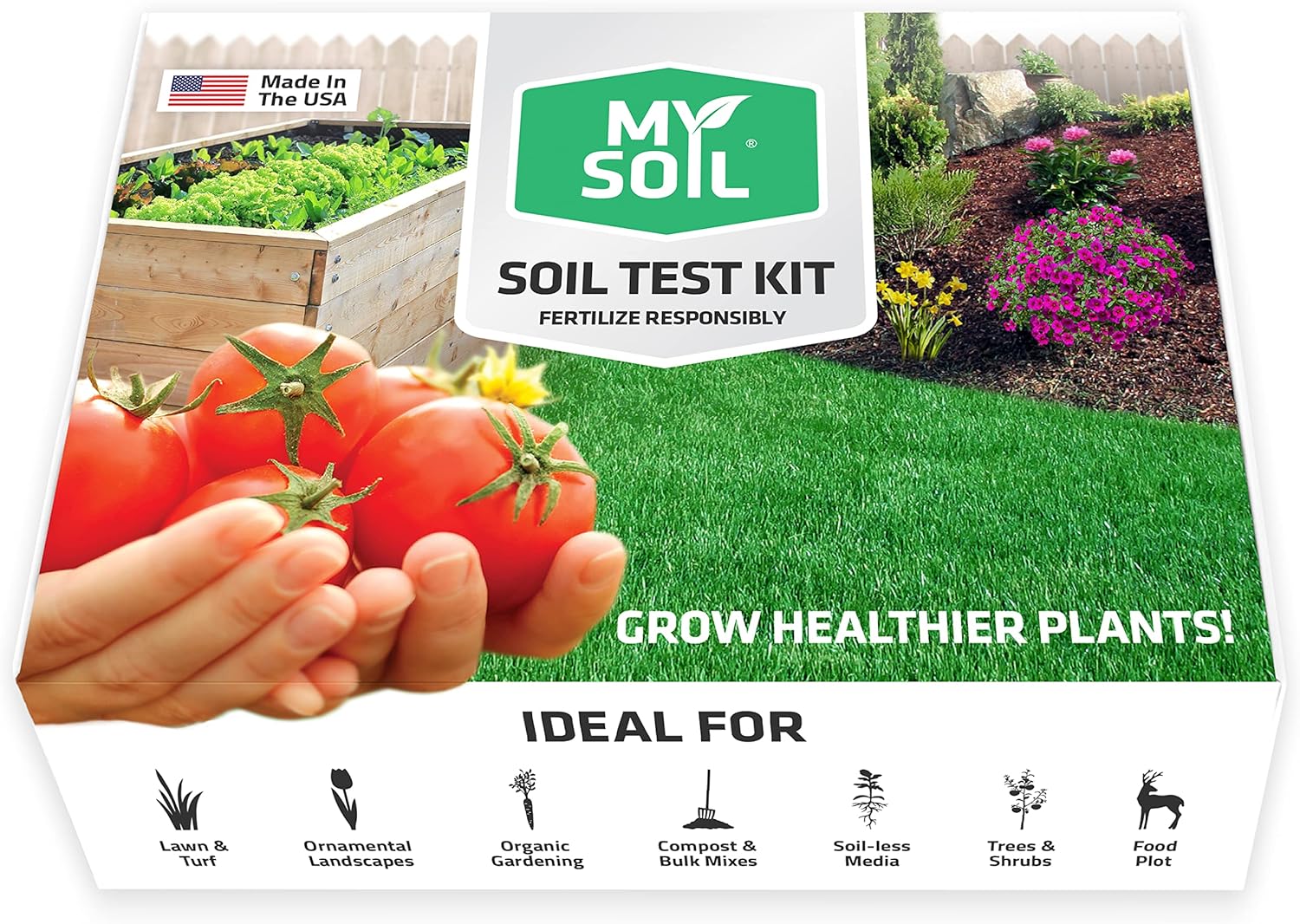 Mysoil Soil Test Kit, Unlock Your Lawn & Garden Potential, Complete & Accurate Nutrient and Ph Analysis With Recommendations Tailored to Your Soil and Plant Needs