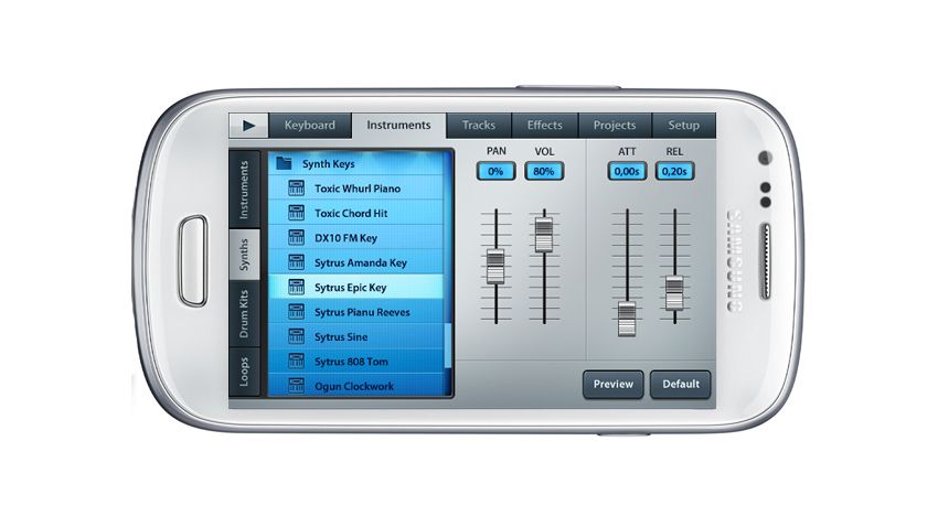 The Instruments browser.