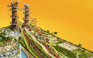 Detail from Romeu & Julieta's Club Dores theme park illustration