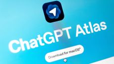 OpenAI's ChatGPT Atlas browser download portal for macOS pictured on a laptop screen.
