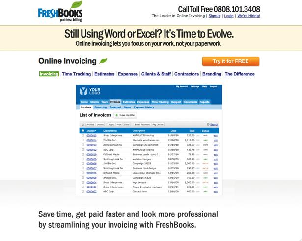 If you've only a few clients, FreshBooks is a free way to manage invoices