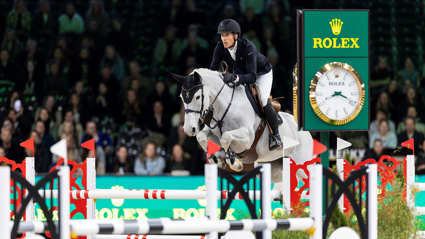 Henrik von Eckermann on Calizi during the horse swap class at the Dutch Masters in 2025.