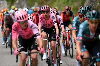 BRENTONICO SAN VALENTINO ITALY APRIL 19 Hugh Carthy of United Kingdom and Team EF EducationEasypost competes during the 46th Tour of the Alps 2023 Stage 3 a 1625km stage from Ritten to Brentonico San Valentino 1321m on April 19 2023 in Brentonico San Valentino Italy Photo by Tim de WaeleGetty Images